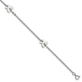 Chisel Stainless Steel Polished with Butterfly Charms 9 inch Anklet Plus 1 inch Extension
